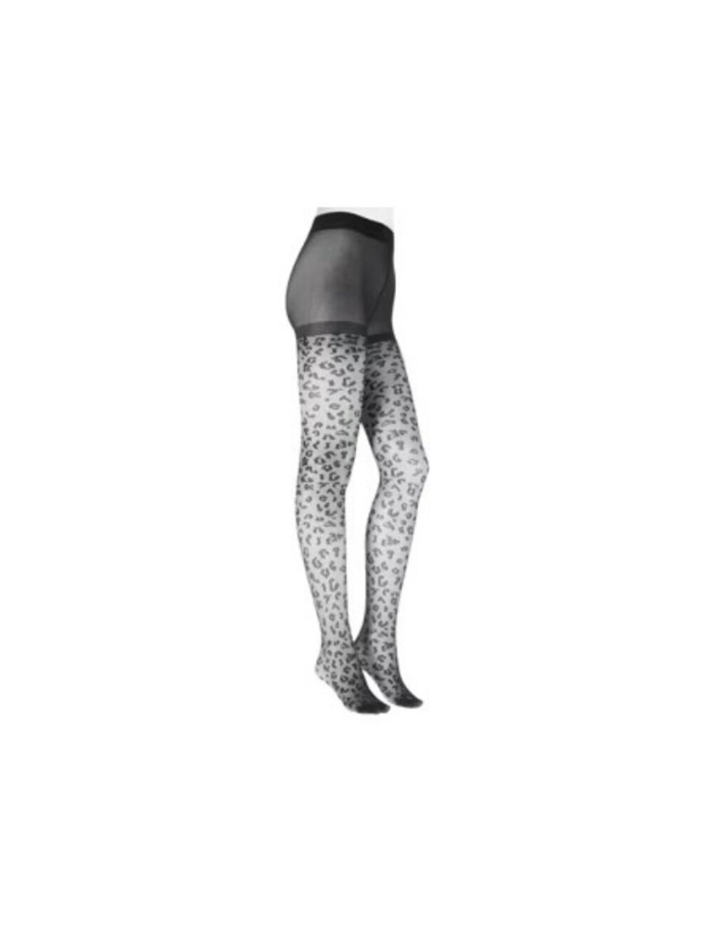 STEVE MADDEN Black Sheer Leopard Print Tights Size L/XL NEW NIP